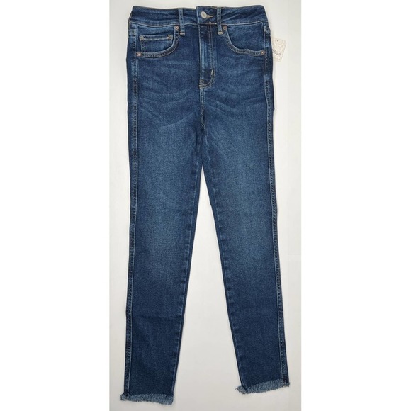 Free People Raw High Rise Jeggings Deep Indigo 27 - Picture 3 of 7